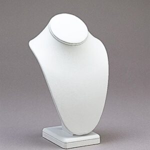 6 1/4" White Leather Necklace Display