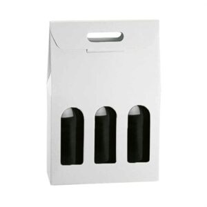 3 Bottle Carrier White Kraft