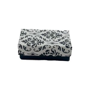 #21 White Damask Small Earring Box