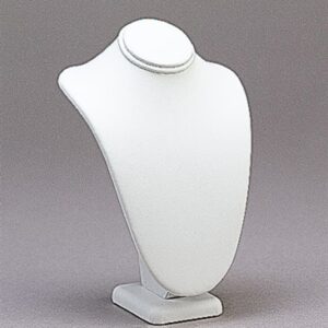 14" White Leather Necklace Display