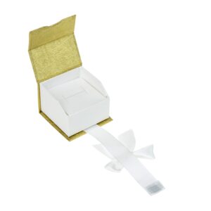 NRY-02 Gold Magnetic Ribbon Ring Box