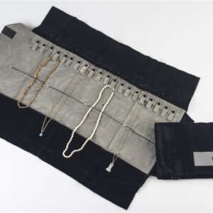 20 Snap Jewelry Roll Black Velvet