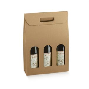 3 Bottle Carrier Natural Kraft