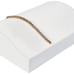 Curved Bracelet Display White Leatherette