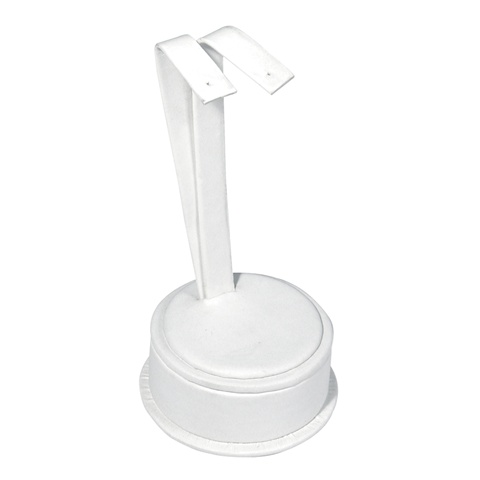 4 3/4"H Earring Stand White Leatherette