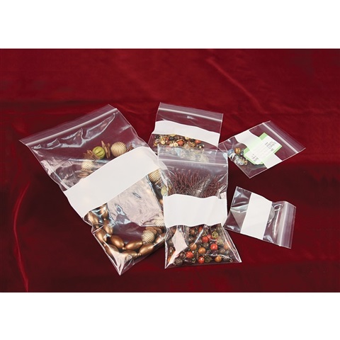 2" x 3" White Blocked Reclosable Bags