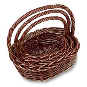 Deluxe Oval Stained Basket Set of 3