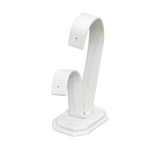 4" Earring Stand White Leather