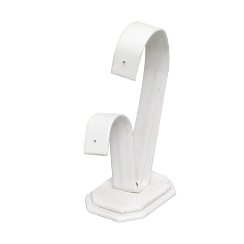 4" Earring Stand White Leather