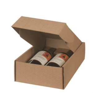 2 Bottle Box with Inserts-Tawny Textured Rib