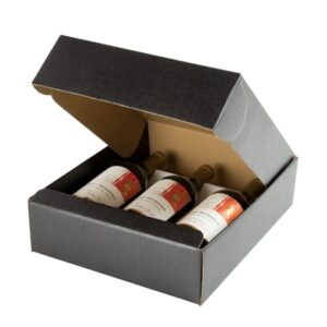 3 Bottle Box with Inserts-Black