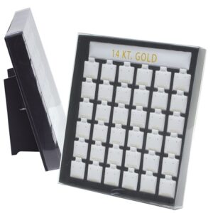 36 White Earring Puff Card 14K Display