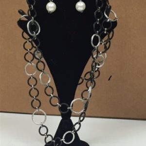 Necklace/Earring Stand Black Velvet