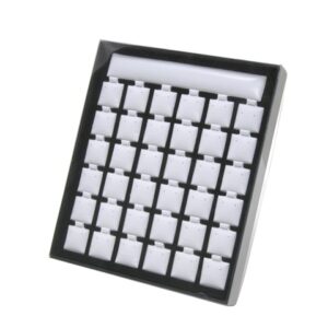 36 White Earring Puff Card Display