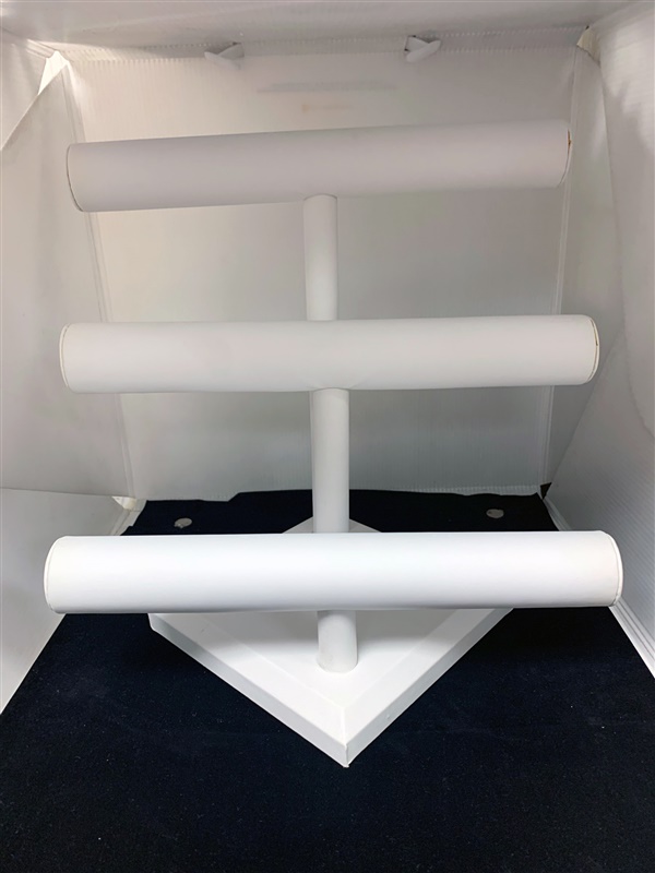 3 T-Bar Display White Leatherette
