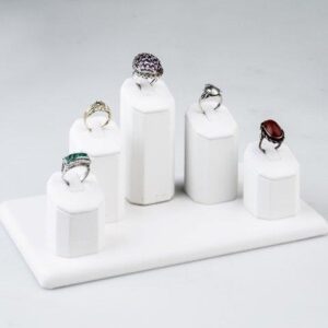 5 Ring Clip Tower White Leatherette