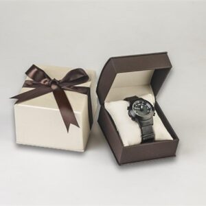 Brown /Ivory Leatherette Watch Boxes