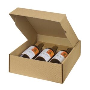 3 Bottle Box with Inserts- Tawny