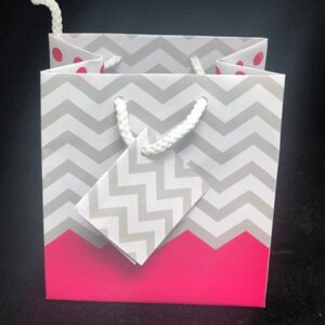 4" x 4" Pink Polka Dot/Chevron