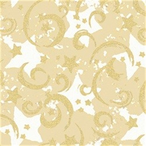 24" Gold Stars & Swirls/Kraft