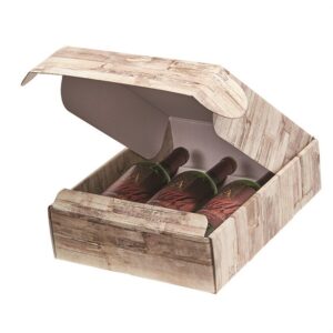 3 Bottle Box Wood