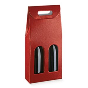 2 Bottle Carrier - Pelle Bordeaux