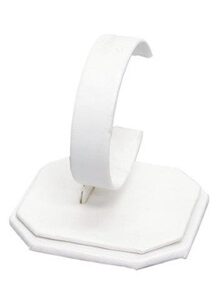 One White Faux Leather Watch Display Stand