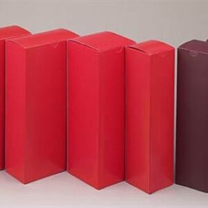Three Bottle Red Liquor Boxes w/Separators