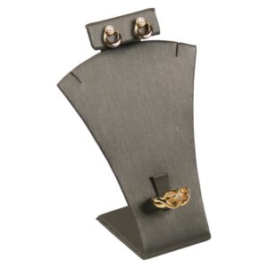 Earring/Ring/necklace Silver Leatherette Stand