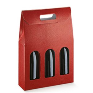 3 Bottle Carrier - Pelle Bordeaux