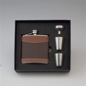 6 oz Leather Flask Gift Boxed