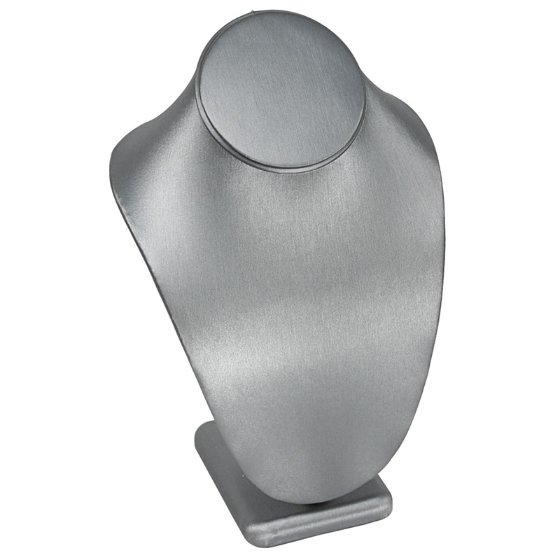 10" Steel Grey Leatherette Necklace Display