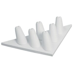 6 Finger Triangle White Leatherette Display