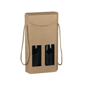 Natural Kraft Hex 2 Bottle Carrier