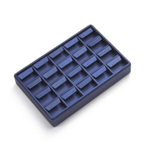 20 Earring Blue Leatherette Tray