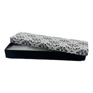 #82 White Damask Cotton Filled Box