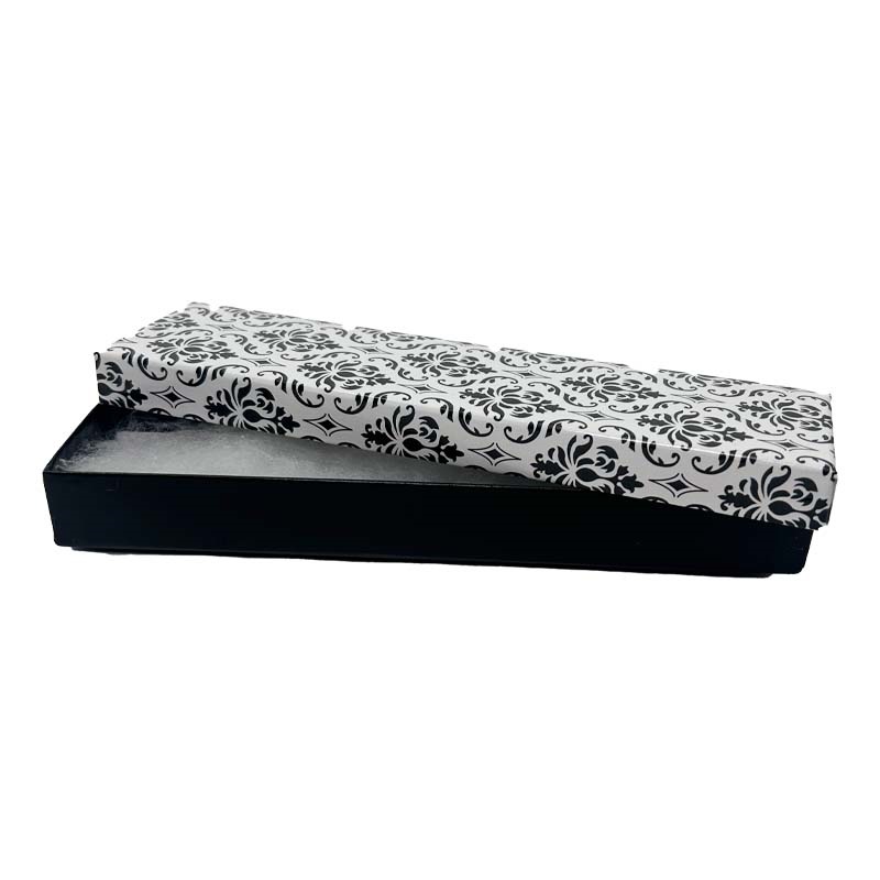 #82 White Damask Cotton Filled Box