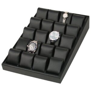 Leatherette Angled Watch Tray w/ 20 Pillows