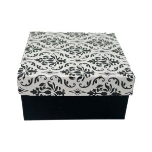 #34 White Damask Cotton Filled Box