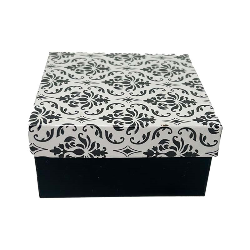 #34 White Damask Cotton Filled Box