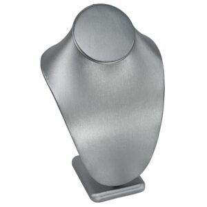 7 1/2" Steel Grey Leatherette Necklace Display